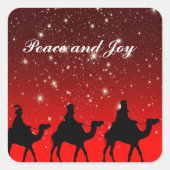 THREE WISE MEN PEACE AND JOY CUSTOM CHRISTMAS QUADRATISCHER AUFKLEBER (Vorderseite)