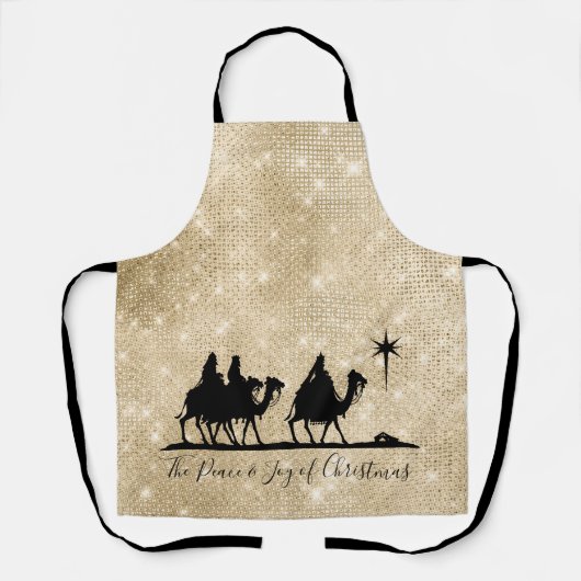 Three Wise Men Silhouette Black/Gold ID424 Schürze (Vorderseite)