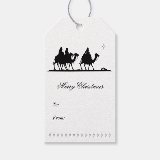 Three Wise Men Silhouette Gift Tag Geschenkanhänger (Vorderseite)