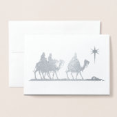 Three Wise Men Silhouette Silver ID424 Folienkarte (Vorderseite mit Umschlag)