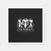 Three Wise Monkey Speak See Hear No Evil Serviette (Vorderseite)