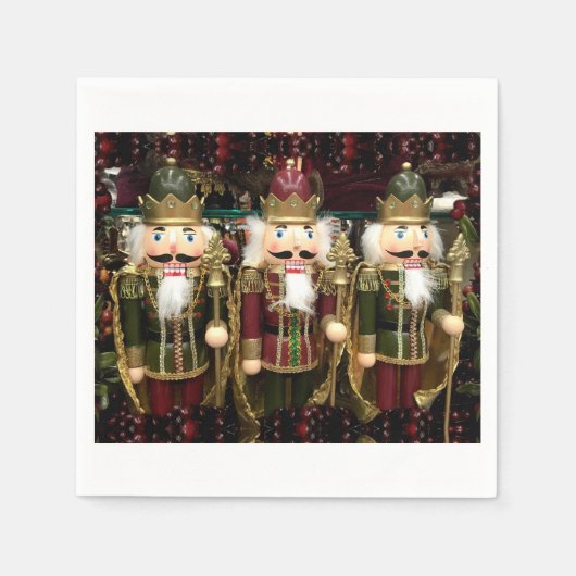Three Wise Nutcracker Soldiers Christmas Serviette (Vorderseite)
