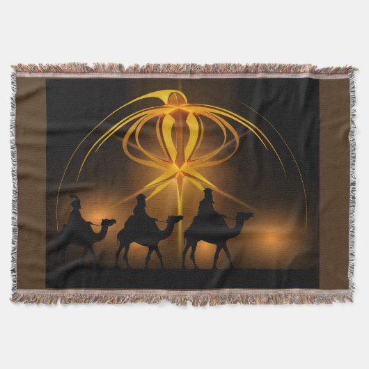 Three Wiseman Weihnachtsfeiertag Blanket Throw Decke (Vorderseite)
