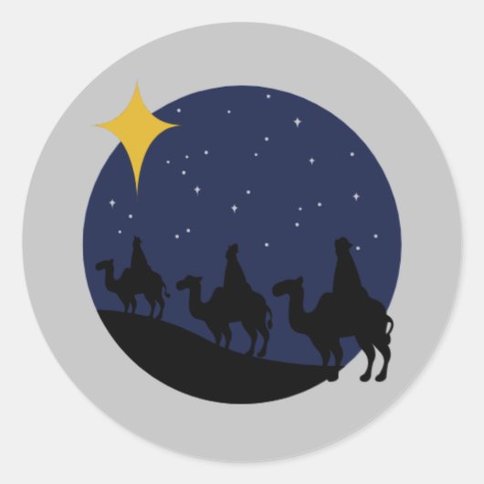 Three Wisemen Bethlehem Star Classic Round Sticker (Vorderseite)