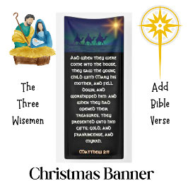 Three Wisemen Star Christmas Church Banner
