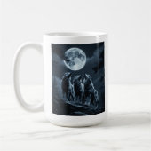 Three Wolves Howling at the Full Moon - Three Wolf Kaffeetasse (Links)