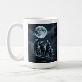 Three Wolves Howling at the Full Moon - Three Wolf Kaffeetasse