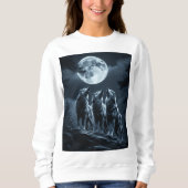 Three Wolves Howling at the Full Moon - Three Wolf Sweatshirt (Vorderseite)