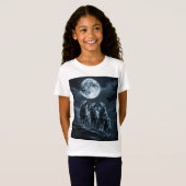 Three Wolves Howling at the Full Moon - Three Wolf T-Shirt (Vorne ganz)