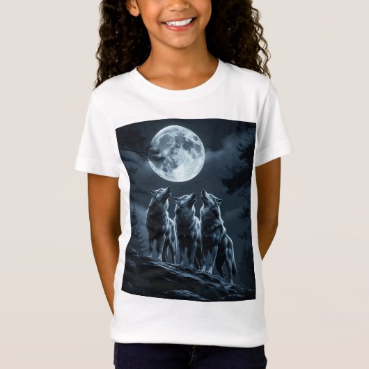 Three Wolves Howling at the Full Moon - Three Wolf T-Shirt (Vorderseite)