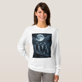 Three Wolves Howling at the Full Moon - Three Wolf T-Shirt (Vorne ganz)