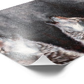 Three Wolves Howling Fotodruck (Ecke)