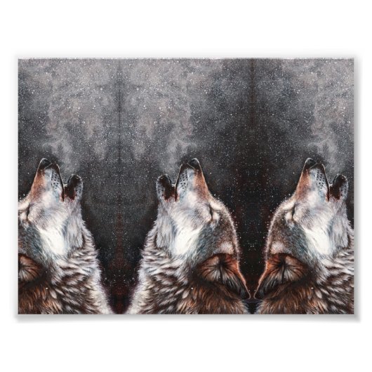 Three Wolves Howling Fotodruck (Vorne)
