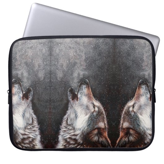 Three Wolves Howling Laptopschutzhülle (Vorderseite)