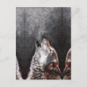 Three Wolves Howling Postkarte (Vorderseite)
