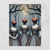 Three Women With Apple Heads in Forest Postkarte (Vorderseite)