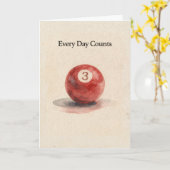 Three Year Anniversary Sobreity Pool Ball Karte (Gelbe Blume)