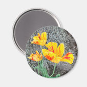 Three Yellow Tulips Sequel / Magnet (Vorderseite/Rückseite)