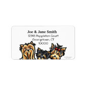 Three Yorkies Clean und einfach Adressaufkleber (Vorne)