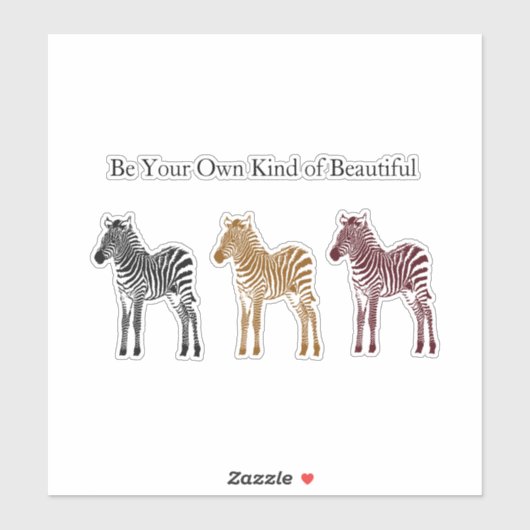 Three Zebras Aufkleber (Blatt)