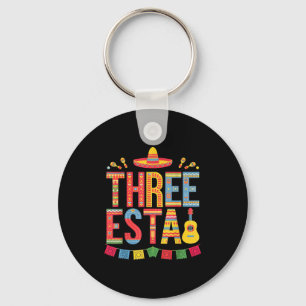 Threeesta 3. Geburtstagsfiesta Sombrero mexikanisc Schlüsselanhänger