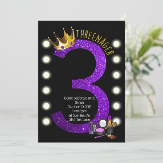 Threenager Geburtstag Einladung (Stehend Vorderseite)