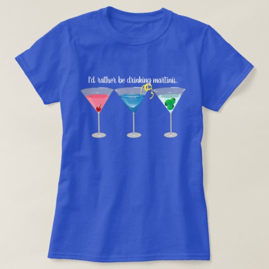 Threetinis sortierte Martini-T - Shirt (Design vorne)