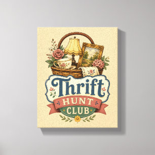 Thrift Hunt Club Vintage Cottagecore Leinwanddruck
