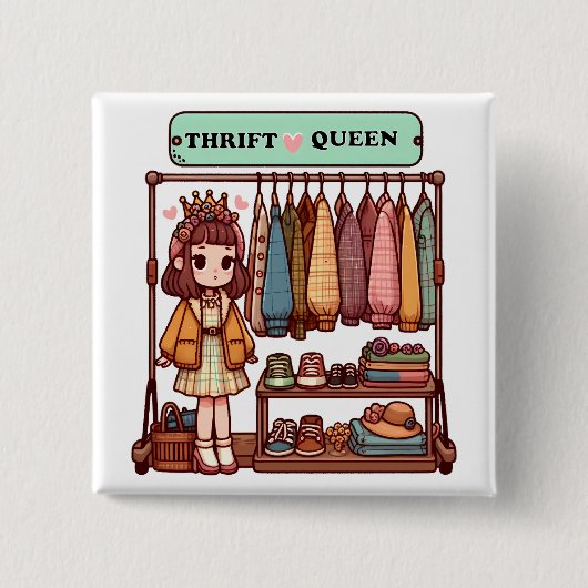 Thrift Queen Button (Vorderseite)