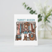 Thrift Queen Postkarte (Stehend Vorderseite)