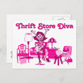 Thrift Store Diva Postkarte (Vorne/Hinten)