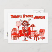 Thrift Store Junkie Postkarte (Vorne/Hinten)
