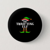 Thrifting Elf Matching Family Group Christmas Part Button (Vorderseite)