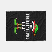 Thrifting Elf Matching Family Group Christmas Part Fleecedecke (Vorderseite (Horizontal))