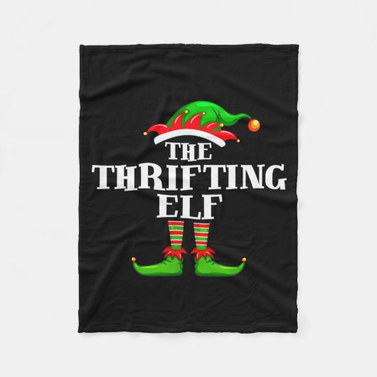 Thrifting Elf Matching Family Group Christmas Part Fleecedecke (Vorderseite)