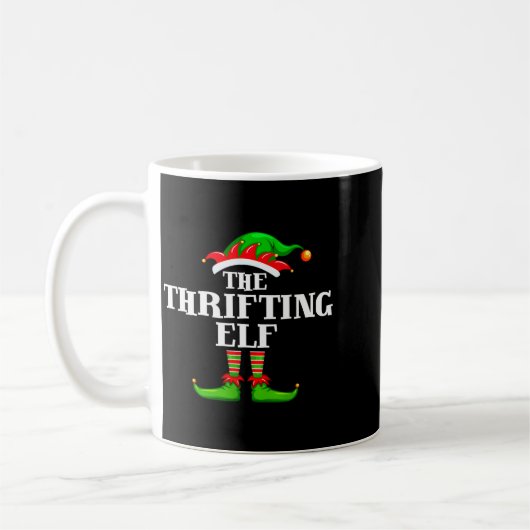 Thrifting Elf Matching Family Group Christmas Part Kaffeetasse (Links)