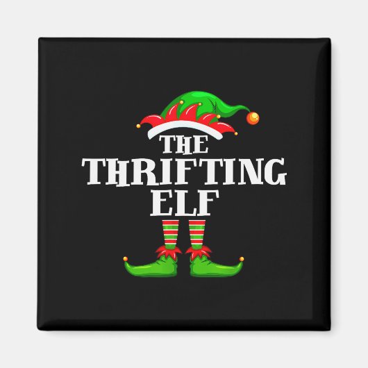 Thrifting Elf Matching Family Group Christmas Part Magnet (Vorne)