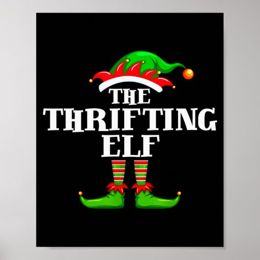 Thrifting Elf Matching Family Group Christmas Part Poster (Vorne)