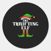 Thrifting Elf Matching Family Group Christmas Part Runder Aufkleber (Vorderseite)