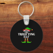 Thrifting Elf Matching Family Group Christmas Part Schlüsselanhänger (Vorderseite)