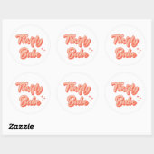 Thrifty Babe Retro Runder Aufkleber (Blatt)