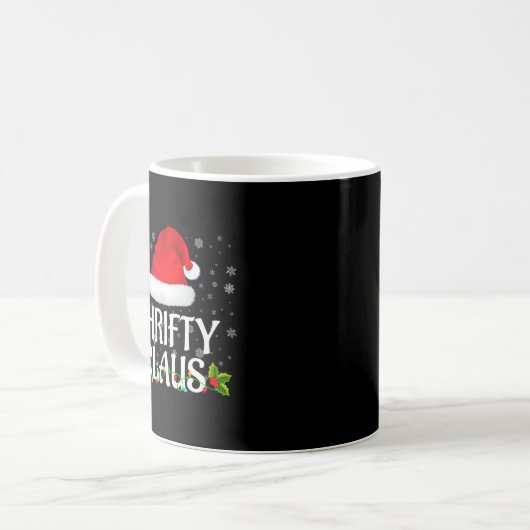 Thrifty Claus Christmas Lights Santa Pajama Family Kaffeetasse (Vorderseite Links)