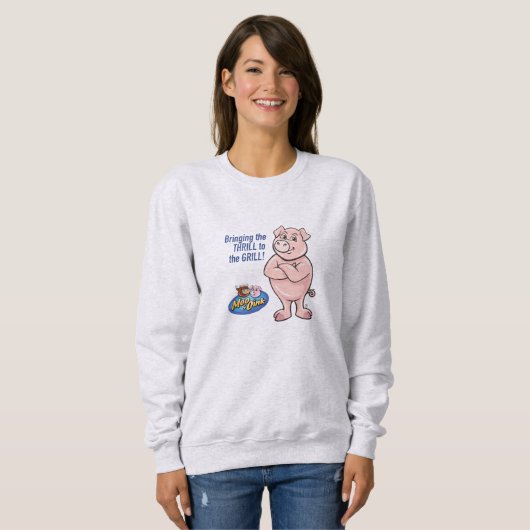 "Thrill Grill" Sweatshirt, in Rosa für Frauen Sweatshirt (Vorne ganz)