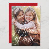 Thrill Hoffnung religiöse Weihnachtsfotokarte Feiertagskarte (Vorne/Hinten)