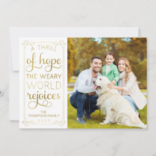 Thrill of Hope Weary World Rejoices Foto Card '21 Feiertagskarte