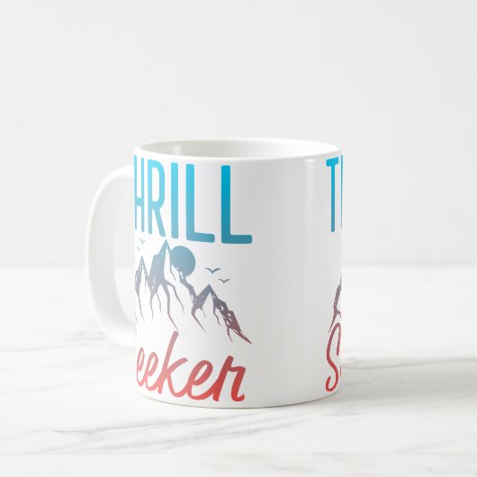Thrill Seeker Mountain Climbing Hiking Kaffeetasse (Vorderseite Links)