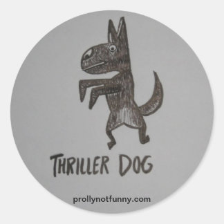 Thriller Dog Runder Aufkleber