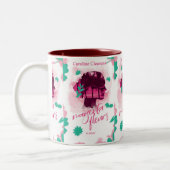 Thriller Magenta Fleurs Zweifarbige Tasse (Links)