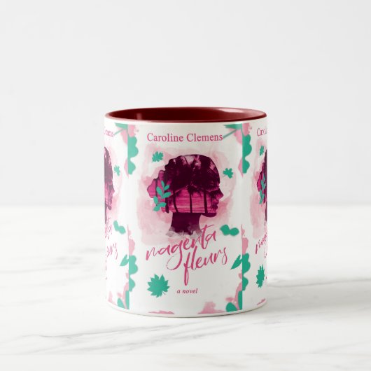 Thriller Magenta Fleurs Zweifarbige Tasse (Mittel)