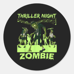 Thriller Night Halloween Dancing Zombie Runder Aufkleber